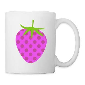 Strawberry Dots Dots Fruit Pink Dots Pattern - Mug - white - Right