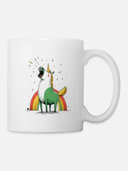 Einhorn mit Regenbogenzauber - Tasse - Weiß