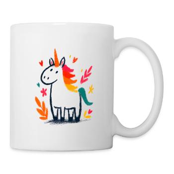 Pastel unicorn with rainbow mane - Mug - white - Right