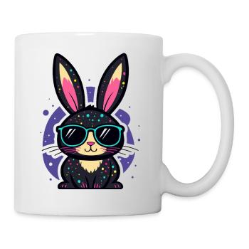 Lapin néon chic avec lunettes - Mug blanc - blanc - Droite