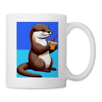 loutre - Mug blanc - blanc - Droite