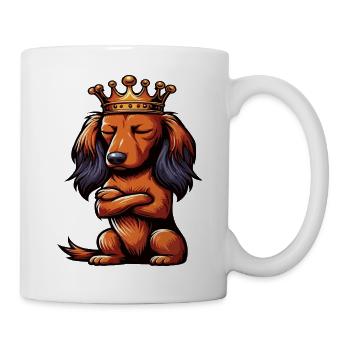 Langhaardackel Dackel Dackelhalter Teckel Tekkel - Tasse - Weiß - Rechts