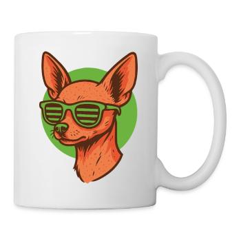 Chihuahua mit Neon-Sonnenbrille - Tasse - Weiß - Rechts