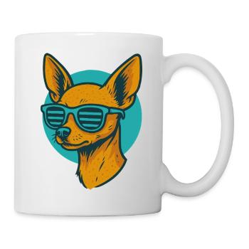 Lunettes de soleil Chihuahua rétro - Mug blanc - blanc - Droite