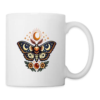 Lunar butterfly and stellar flowers - Mug - white - Right