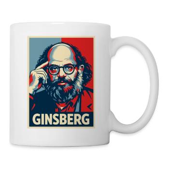 Allen Ginsberg Beat Poet Portrait in Retro Hues - Mug - white - Right