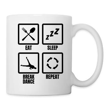 Breakdancer Tagesablauf - Tasse - Weiß - Rechts