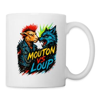 Mouton Punk Contre Loup Féroce - Mug blanc - blanc - Droite