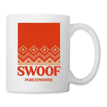 Nordisches Strickmuster Rot - Tasse - Weiß - Rechts