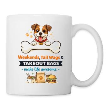 Weekend Tail Wags & Takeout Joy - Mug - white - Right