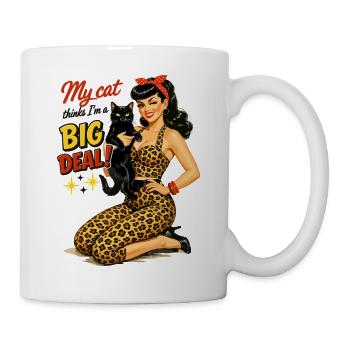 Rockabella & Katze: My cat thinks I'm a big deal - Tasse - Weiß - Rechts