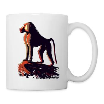 Pavian - Tasse - Weiß - Rechts