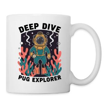 Deep Dive Pug Explorer Pug Diver - Mug - white - Right