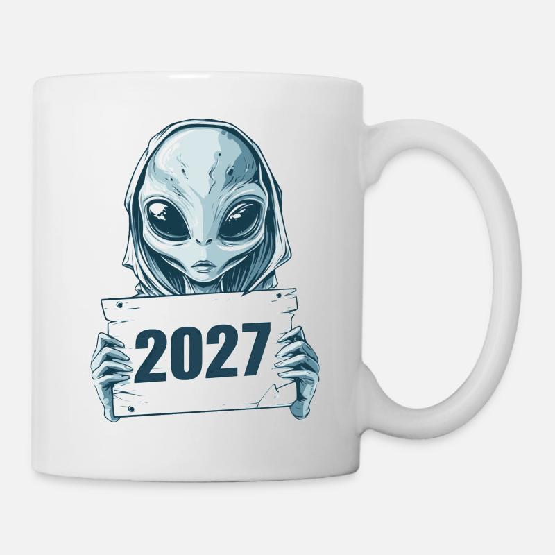 light blue alien 2027 - Mug - white