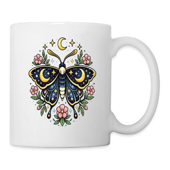 Celestial Butterfly Moon Flowers Stars - Mug - white - Right