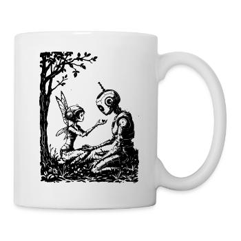 Une fée répare un robot - Mug blanc - blanc - Droite
