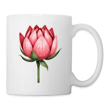 Zuckerbüsche Protea Blume - Tasse - Weiß - Rechts