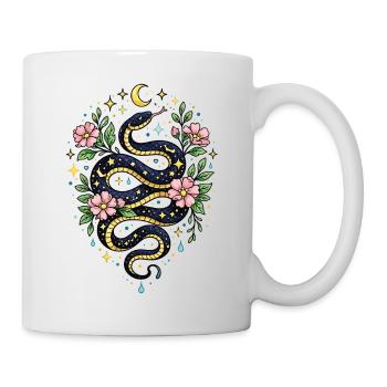 Mystic Snake Flowers, Moon and Stars - Mug - white - Right