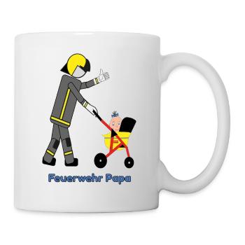 Feuerwehr Papa Kinderheld - Tasse - Weiß - Rechts