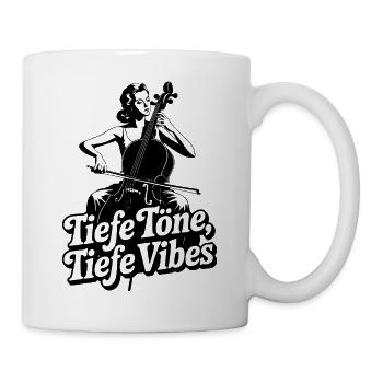 Tiefe Töne Tiefe Vibes Cello Musik - Tasse - Weiß - Rechts