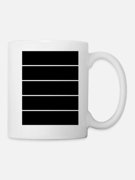 Minimalistische horizontale Linien - Tasse - Weiß