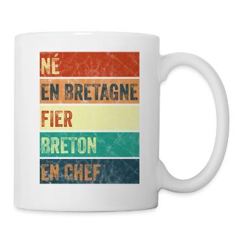 Né en Bretagne Fier Breton - Mug blanc - blanc - Droite