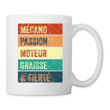 Mécano Passion Moteur - Mug blanc - blanc - Droite