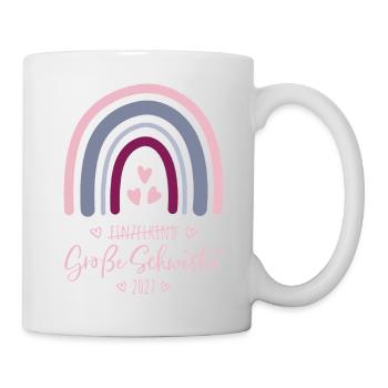 Große Schwester 2027 Boho Regenbogen - Tasse - Weiß - Rechts