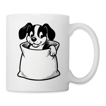 Dessin animé Chien dans le sac - Mug blanc - blanc - Droite