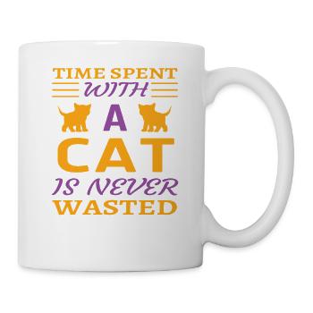 Passé du temps avec le chat - Mug blanc - blanc - Droite