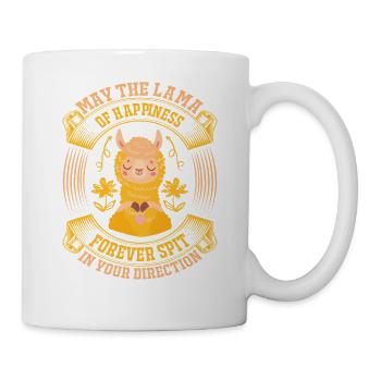 Lama spit happiness - Mug - white - Right