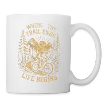 Sentier vintage pour VTT – Flow & Mountains Design - Mug blanc - blanc - Droite