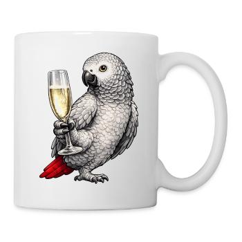African grey parrot sparkling wine - Mug - white - Right