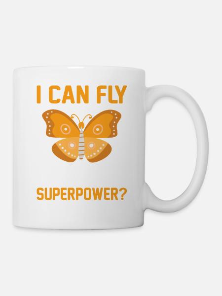 Superpower Schmetterling - Tasse - Weiß