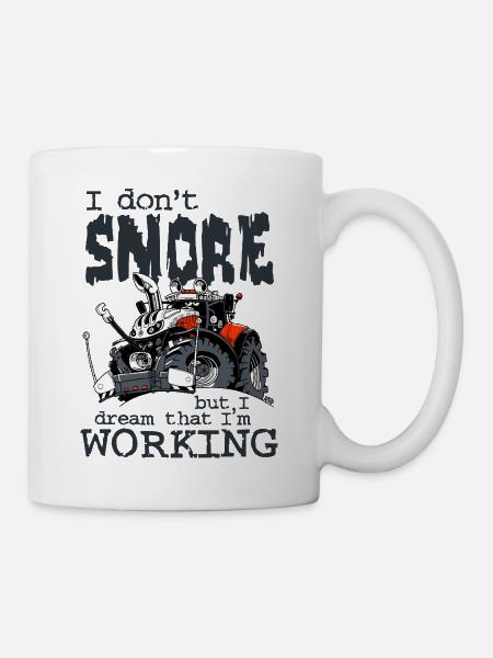 1477_I_dont_Snore-TRAKTOR - Tasse - Weiß
