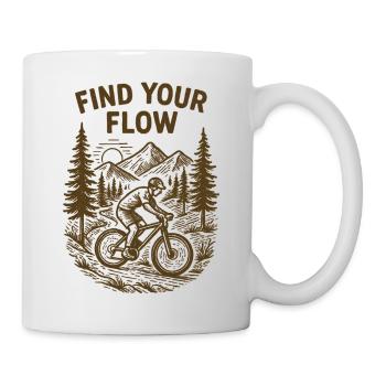 Find Your Flow – Vintage MTB Mountain Bike - Mug - white - Right