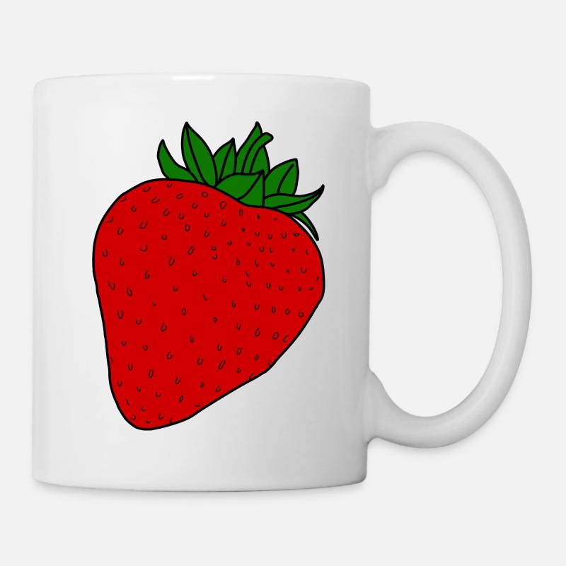 Rote Erdbeere - Tasse - Weiß