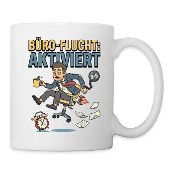 Büro Flucht 9 to 5 Humor Arbeit - Tasse - Weiß - Rechts