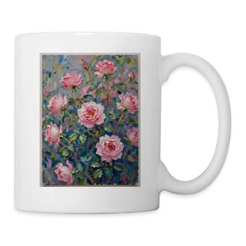 Rose impasto in a play of colours - Mug - white - Right
