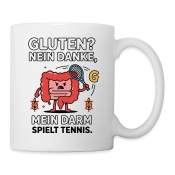 Gluten nein danke Darm Humor - Tasse - Weiß - Rechts