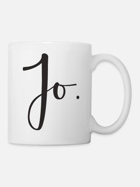 Jo – Handlettering Textdesign - Tasse - Weiß
