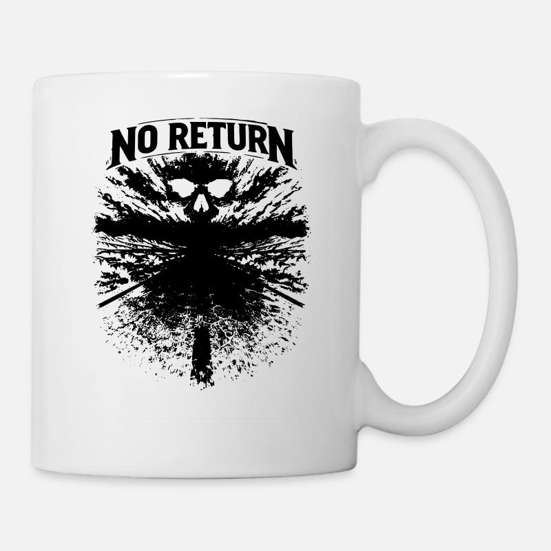 Skull Road Biker Shirt – No Return Motorcycle Vint - Tasse - Weiß