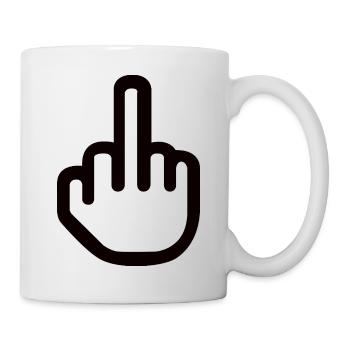 Middle Finger Hand Sign – Fuck You Symbol - Mug - white - Right