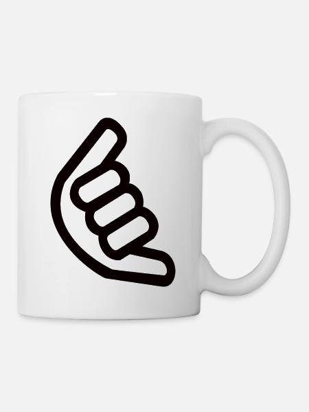 Shaka Hand Sign – Surfer Sign - Mug - white