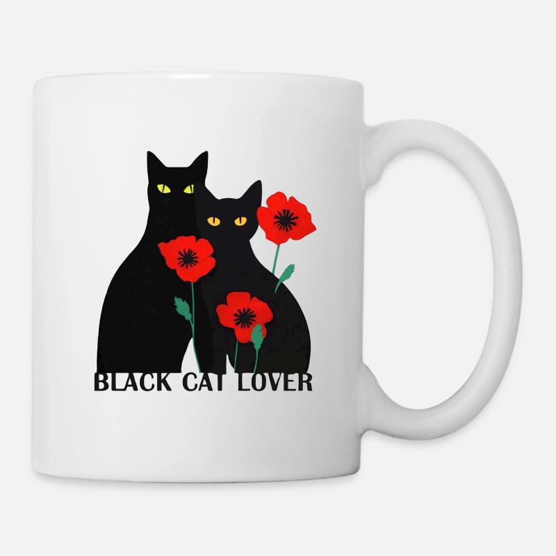 Schwarzer Katzenliebhaber - Tasse - Weiß