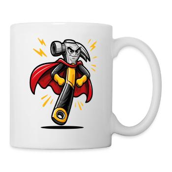 Marteau cartoon bricolage super-héros - Mug blanc - blanc - Droite