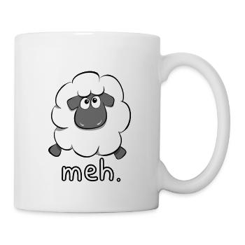 Meh Schaf Cartoon  - Tasse - Weiß - Rechts