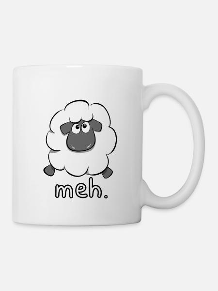 Meh Schaf Cartoon  - Tasse - Weiß