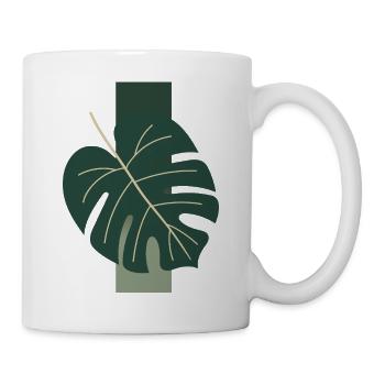 Esthétique Monstera Leaf Minimal Tropical Bohemi Appa - Mug blanc - blanc - Droite