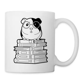 Meerschweinchen Bücher Nerd Kontur - Tasse - Weiß - Rechts